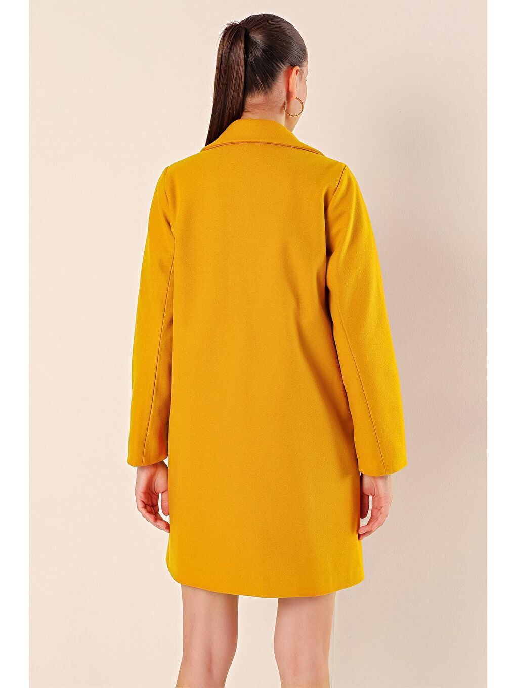 9085 Kaşe Kaban - Sarı-5