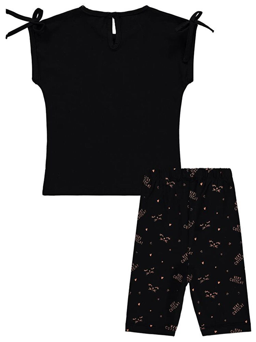 Siyah Baby Kedi Baskılı 6-18 Ay Takım-1