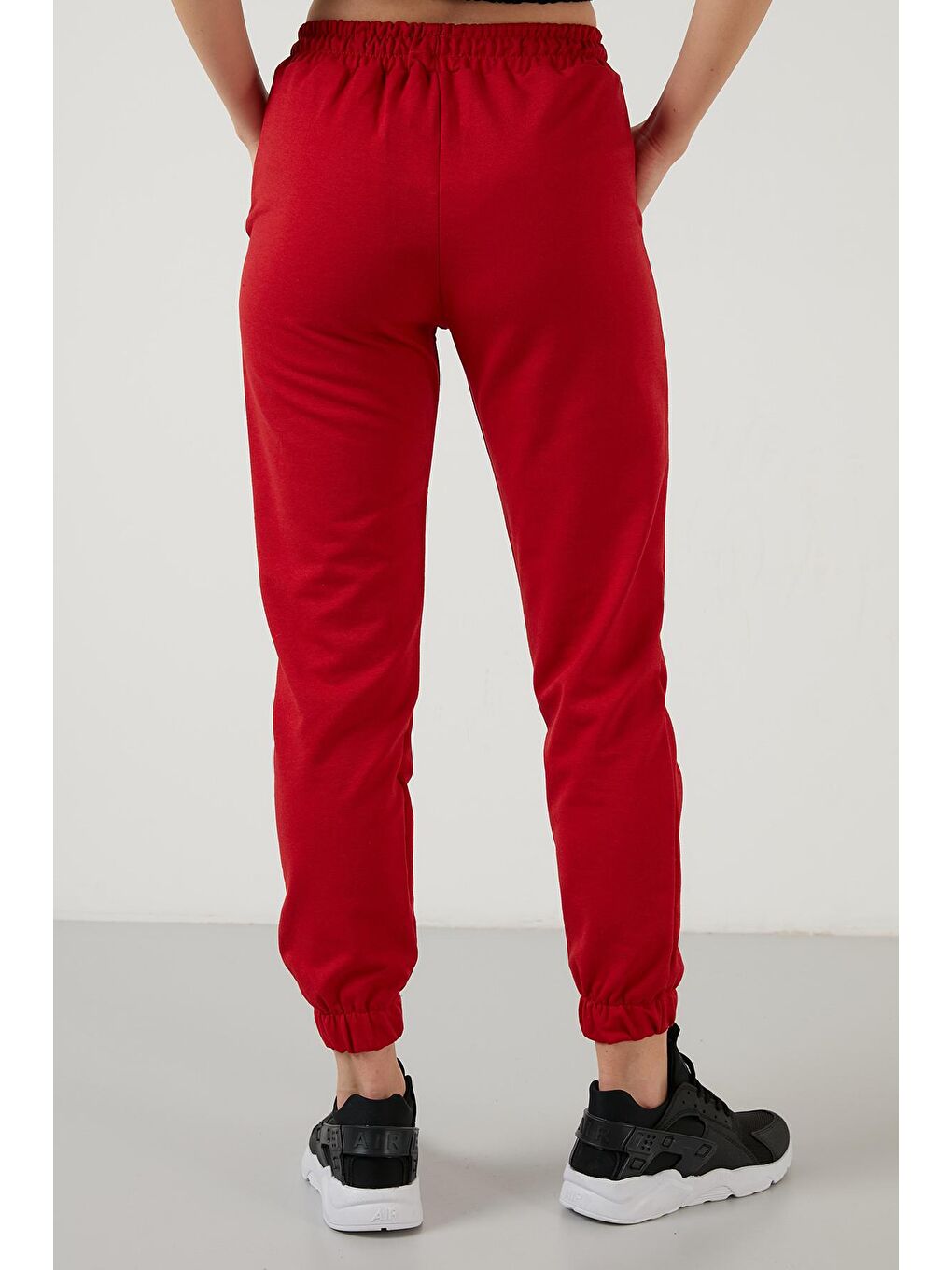 Kırmızı Pamuklu Beli Ve Paçası Lastikli Basic Jogger Eşofman Altı 5864171-5