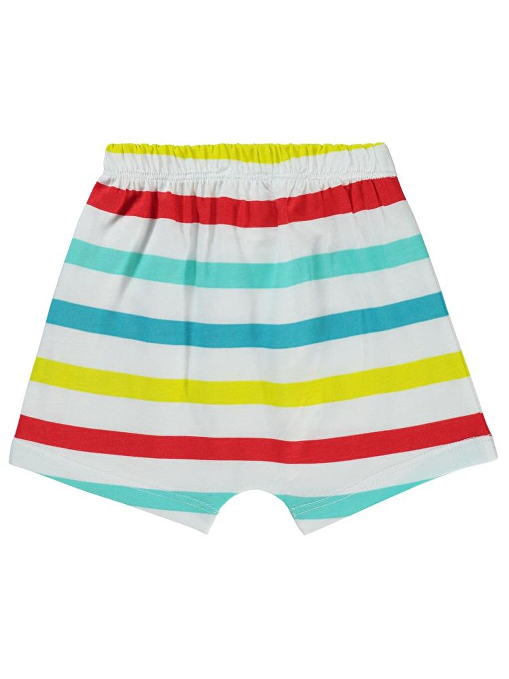 Beyaz Baby 4 Renkli Çizgi Empirme 6-18 Ay Şort-1