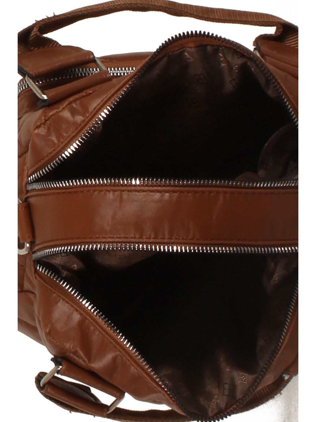 Kahverengi Kadın Kapitoneli Üç Bölmeli El ve Omuz Çantası (10457)-4