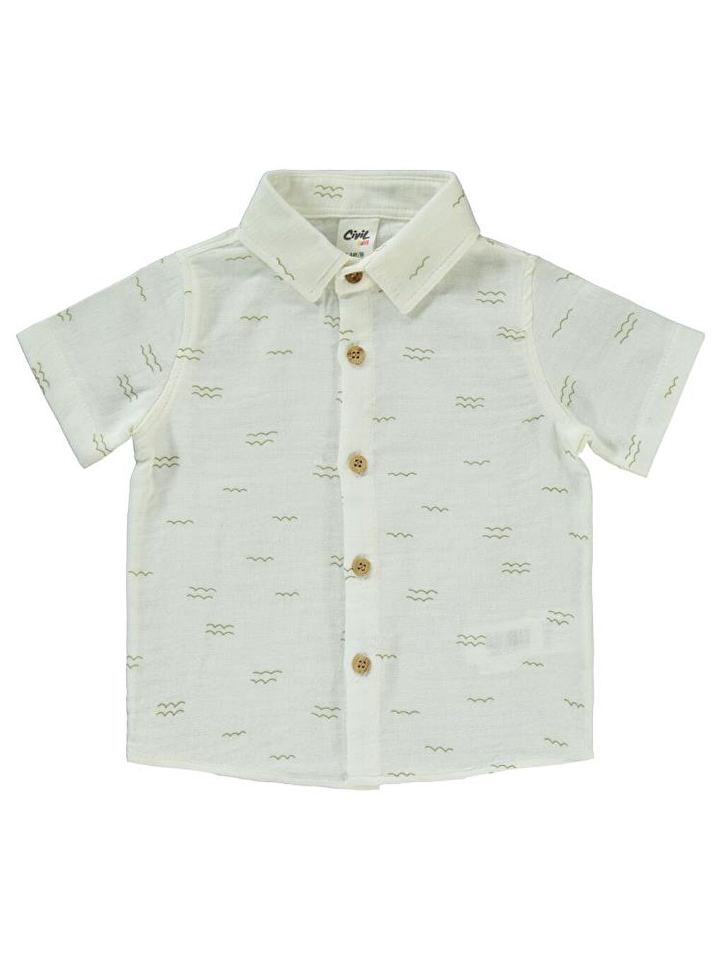 Ekru Baby Dalga Desenli 6-18 Ay Takım-1