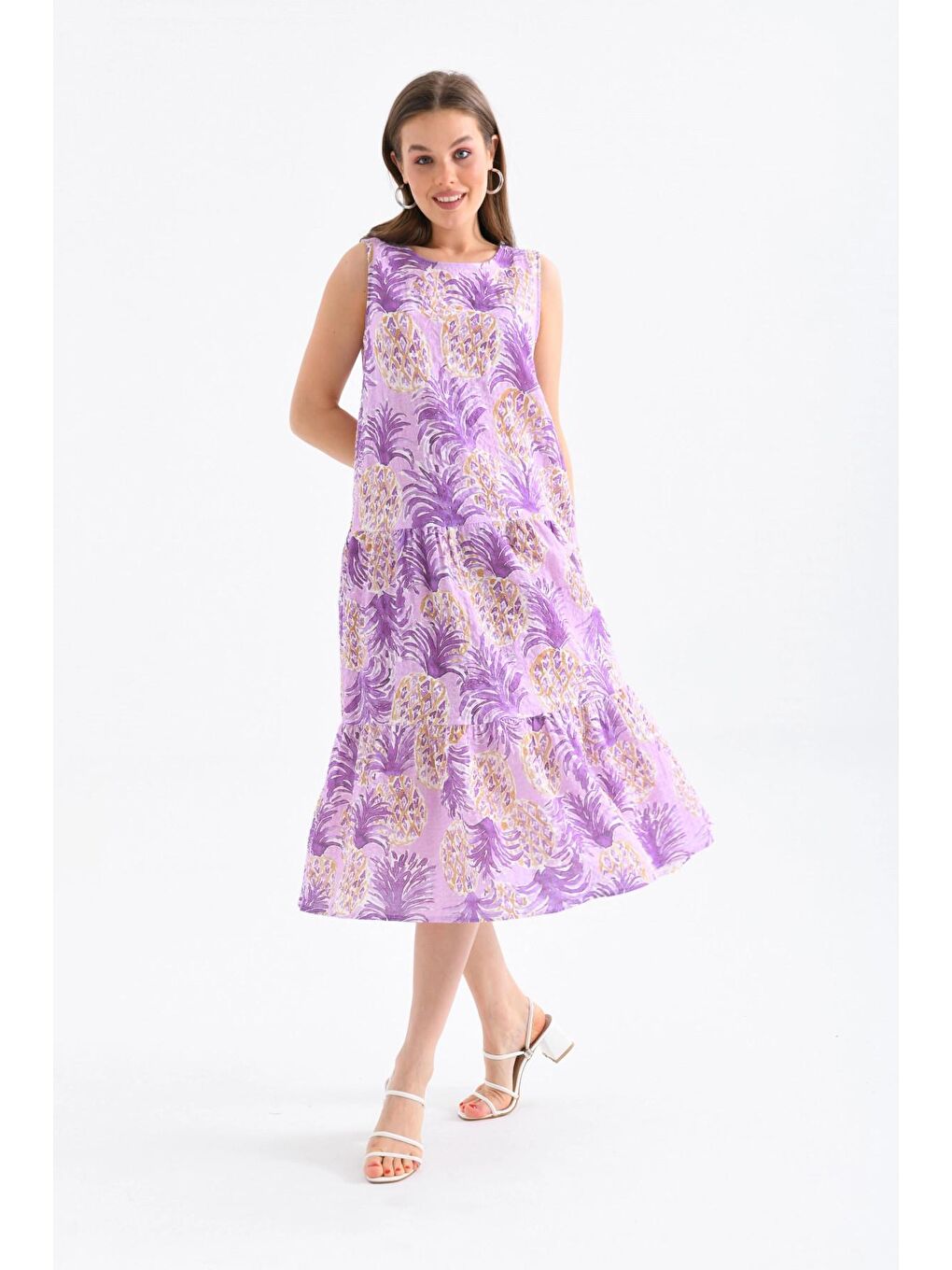 Kadın Lila Rengi Uzun Elbise