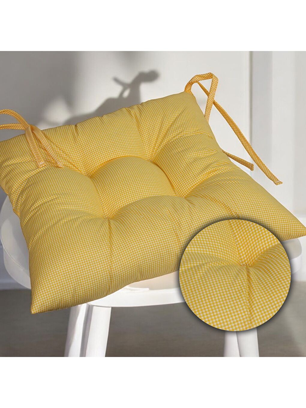 Pöti Kare Desen Soft Sarı Sandalye , Piknik Minderi-2