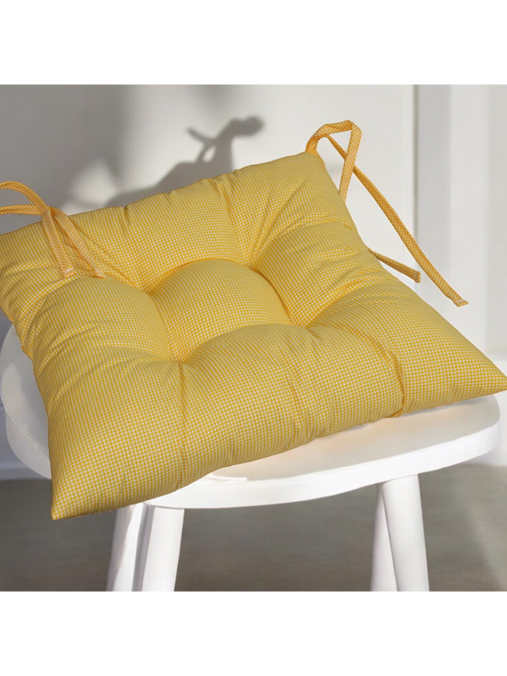 Pöti Kare Desen Soft Sarı Sandalye , Piknik Minderi-3