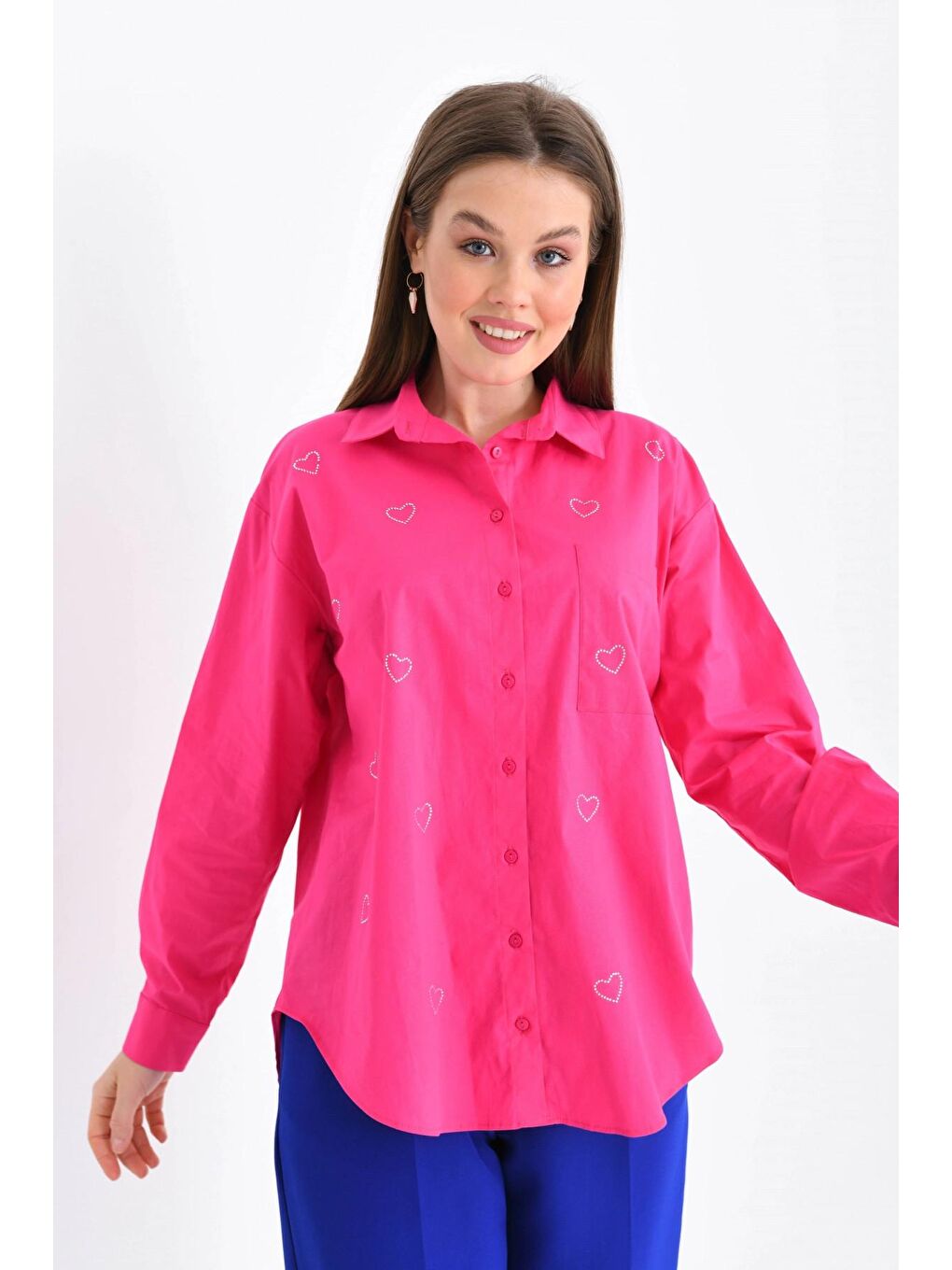 Kalpli Fuşya Gömlek