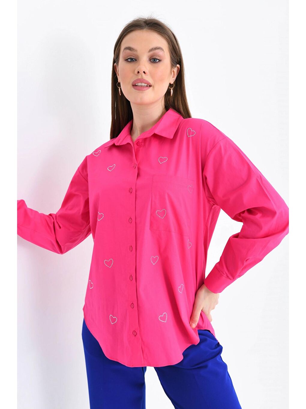 Kalpli Fuşya Gömlek-1