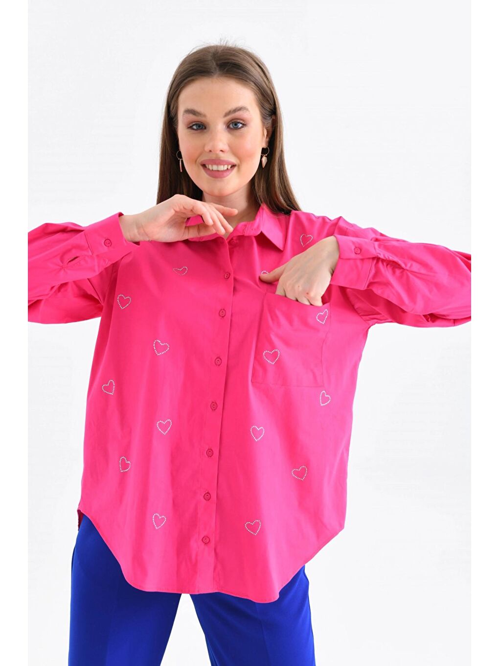 Kalpli Fuşya Gömlek-2