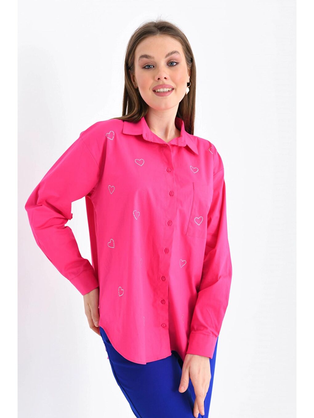 Kalpli Fuşya Gömlek-3