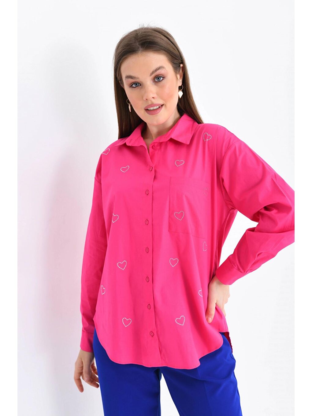 Kalpli Fuşya Gömlek-4