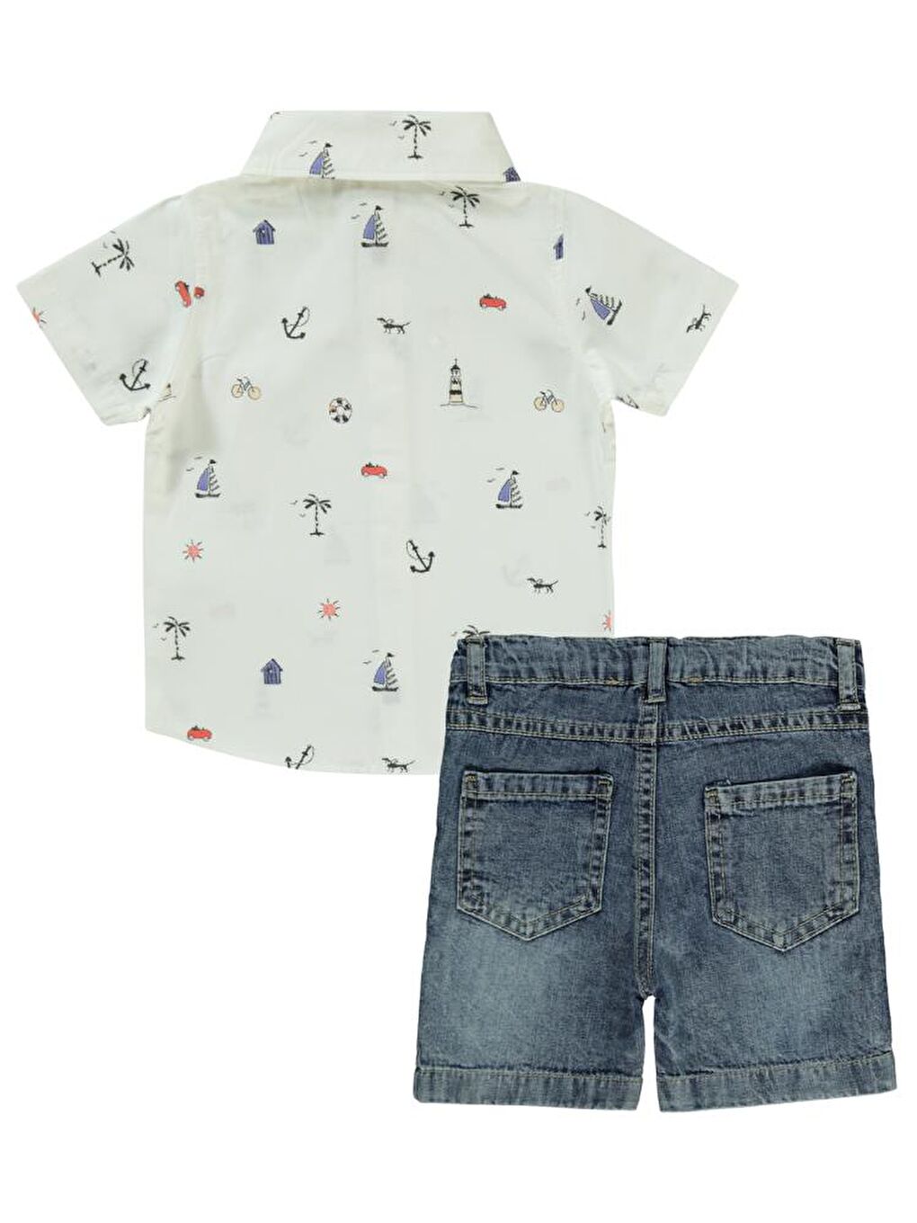 Beyaz Baby Baskılı 6-18 Ay Takım