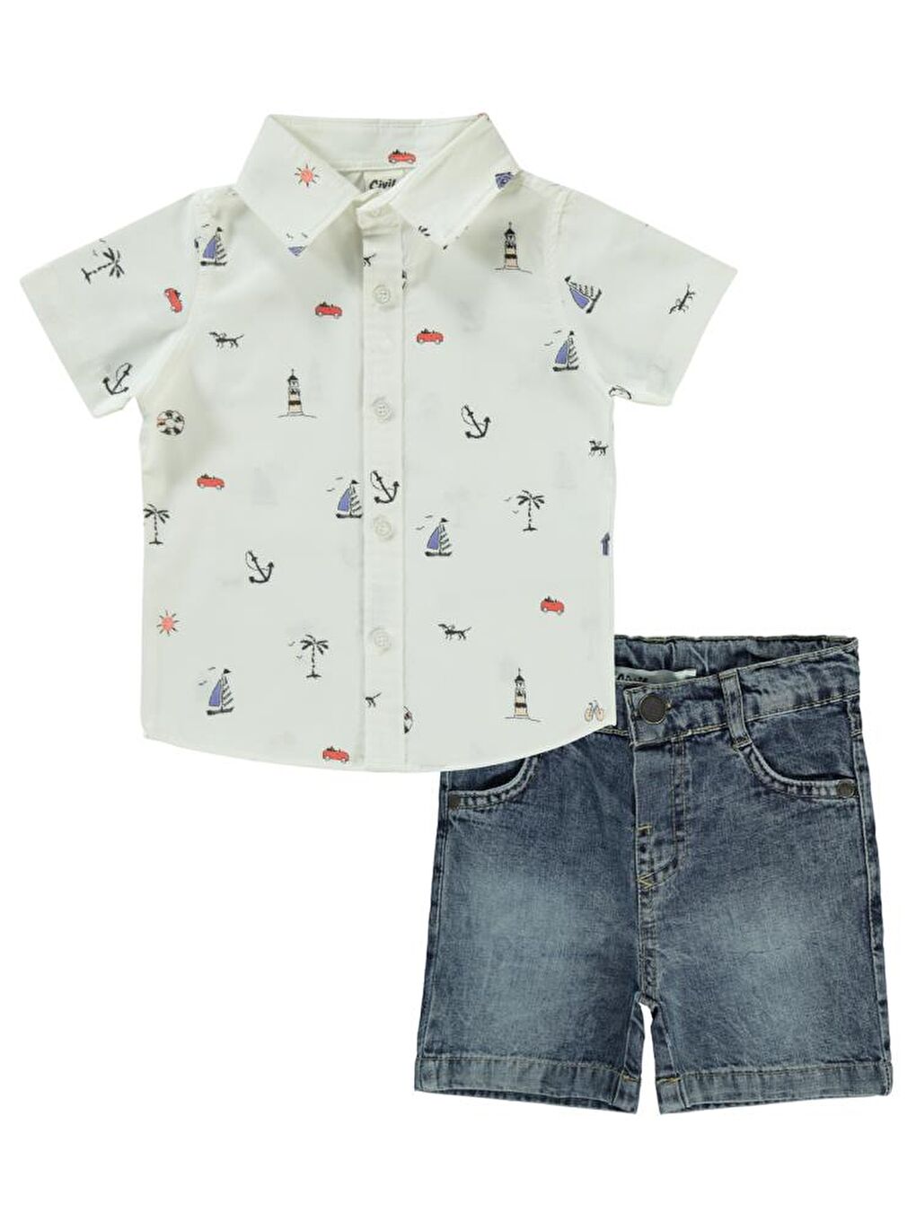 Beyaz Baby Baskılı 6-18 Ay Takım-1