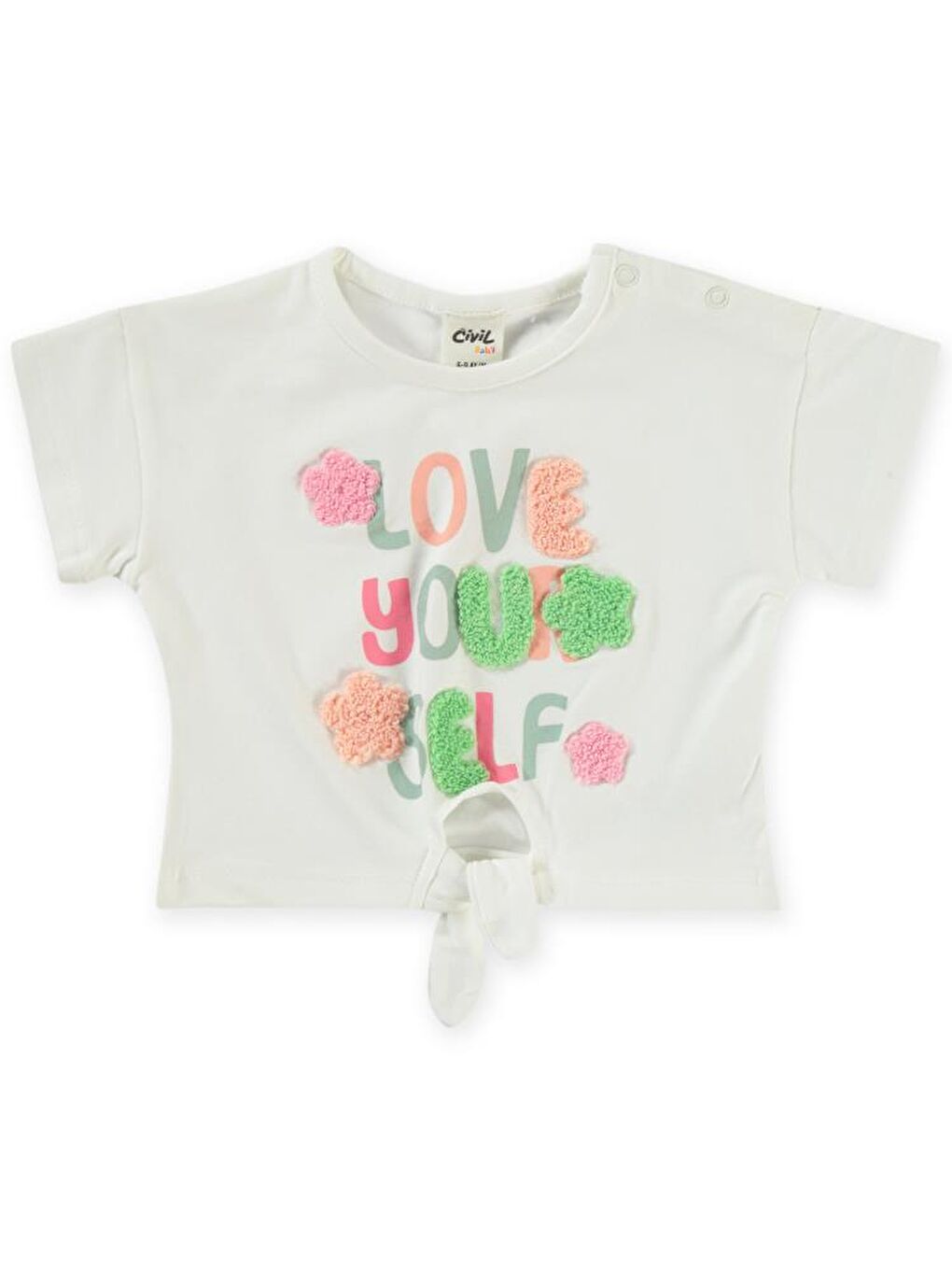 Ekru Baby Çiçek Nakışlı 6-18 Ay Takım-1