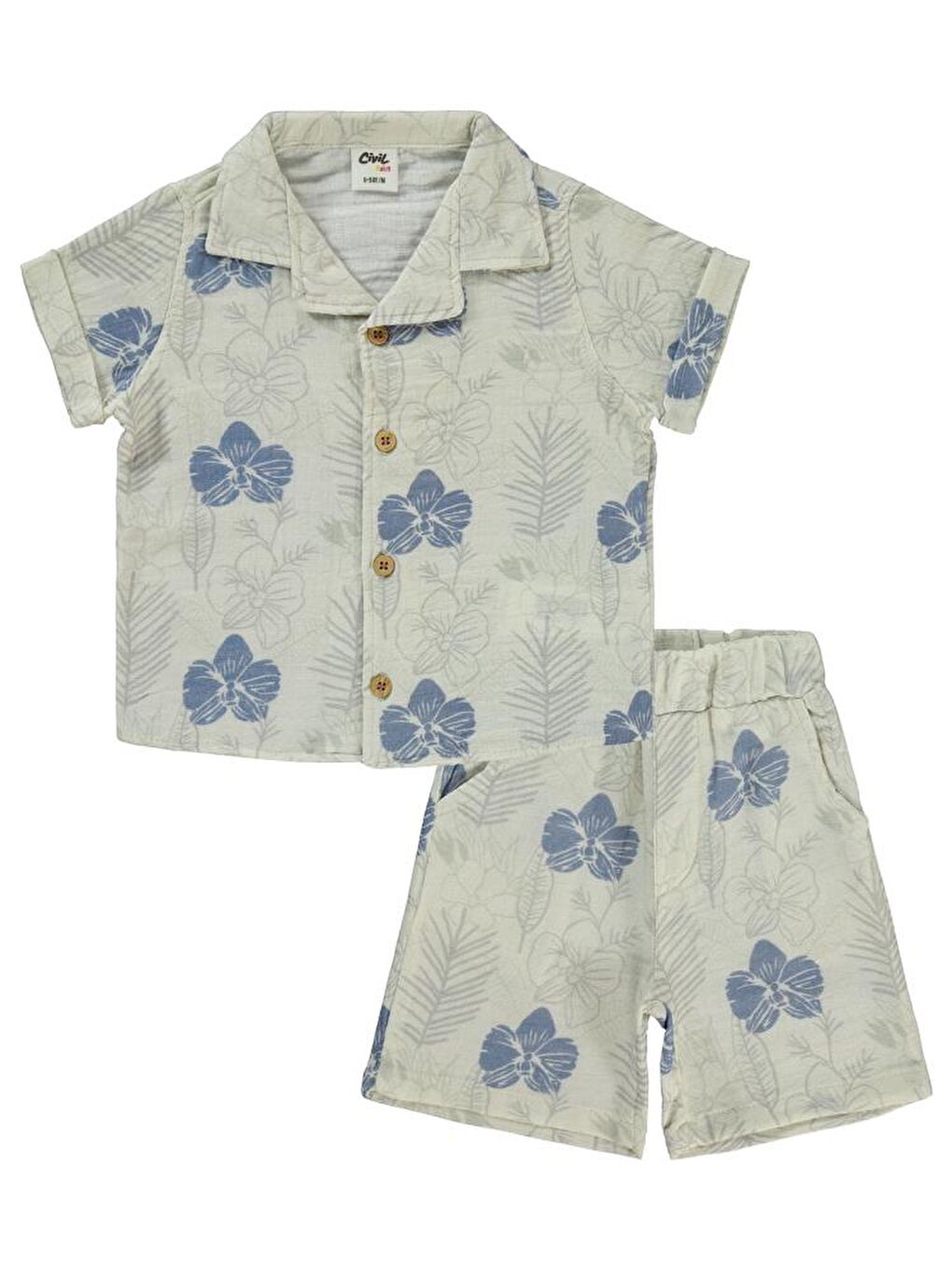 İndigo Baby Çiçek Desenli 6-18 Ay Takım