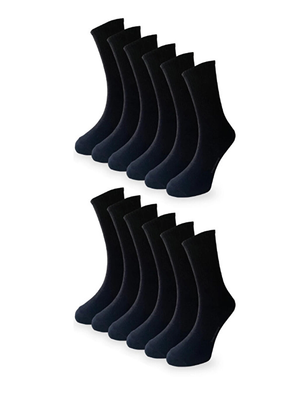 Erkek Tenis Soket Çorap 12'li Düz Siyah