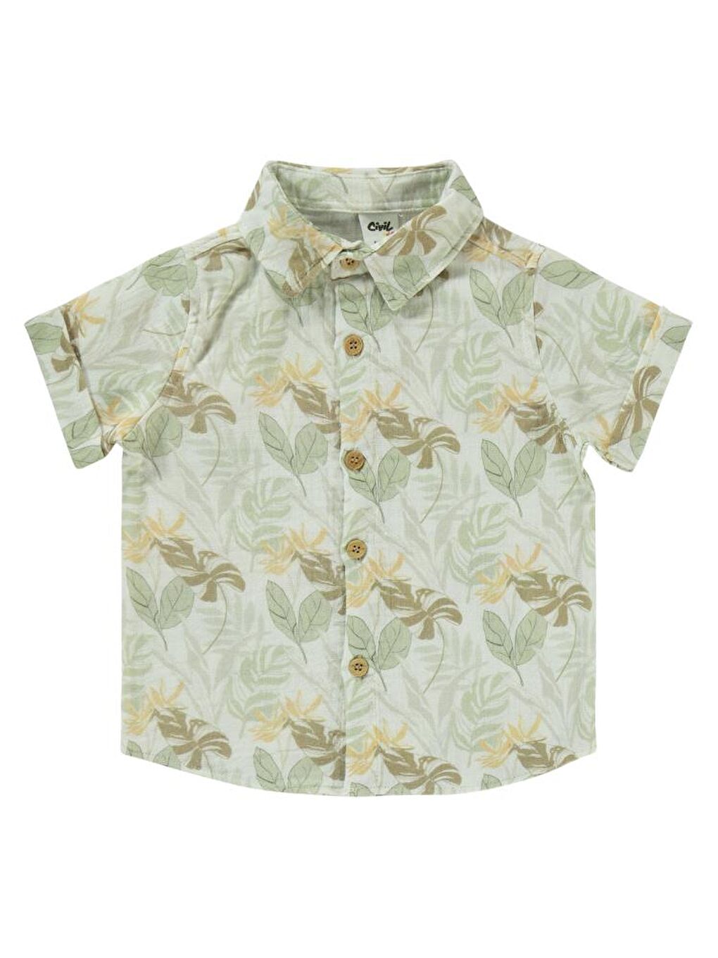 Haki Baby Yeşil Yaprak Desenli 6-18 Ay Takım