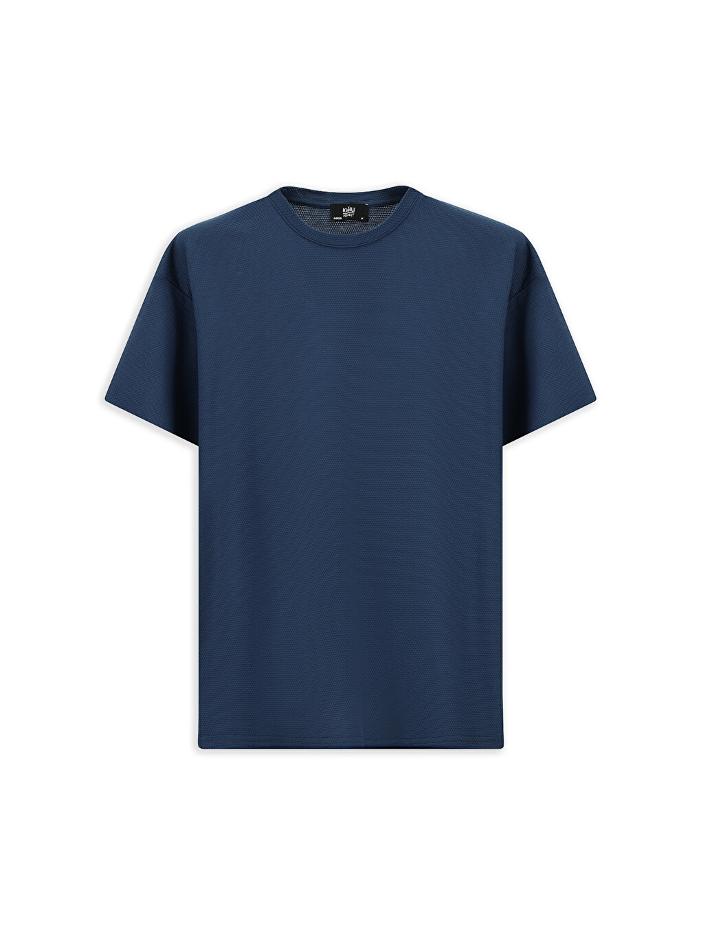 İndigo Bisiklet Yaka Oversize Desenli Modal Karışımlı Tişört-5