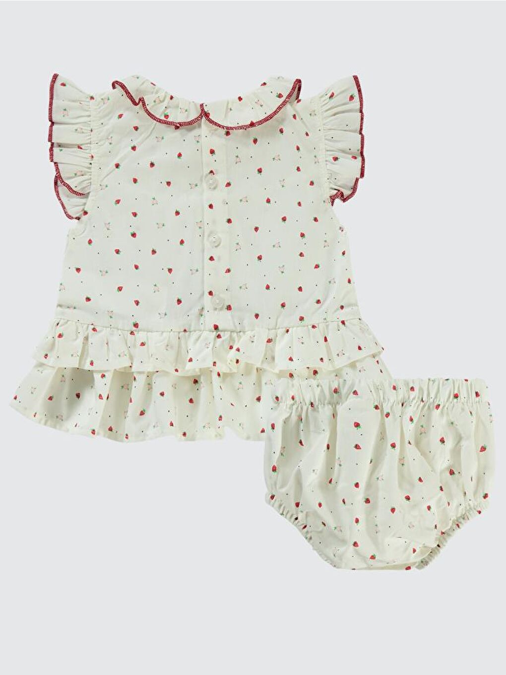 Kırmızı Baby Çilek Empirme 6-18 Ay Takım