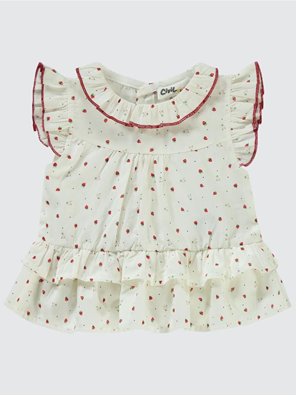 Kırmızı Baby Çilek Empirme 6-18 Ay Takım-2