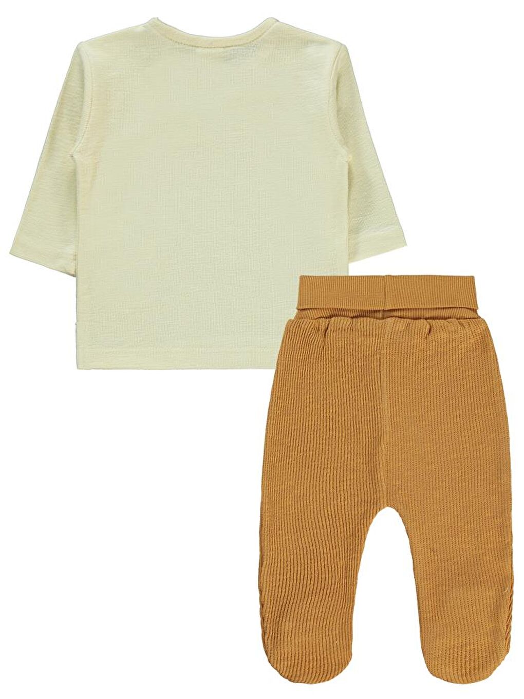 Kahverengi Baby Kuzu Baskılı 3-12 Ay Takım-1