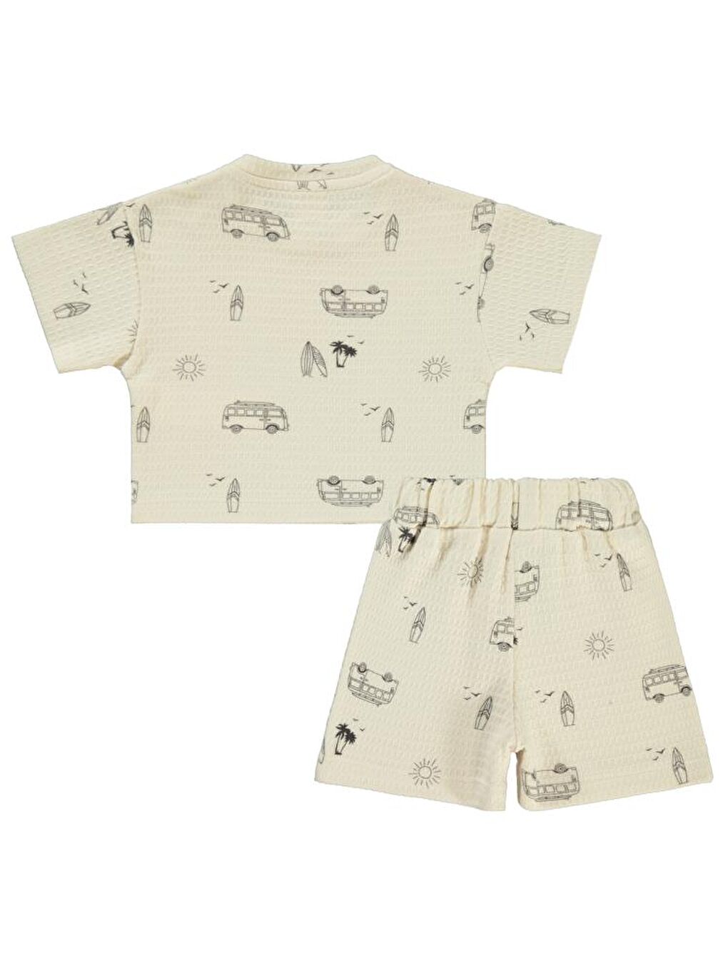 Bej Baby Araba Baskılı 6-18 Ay Takım-1