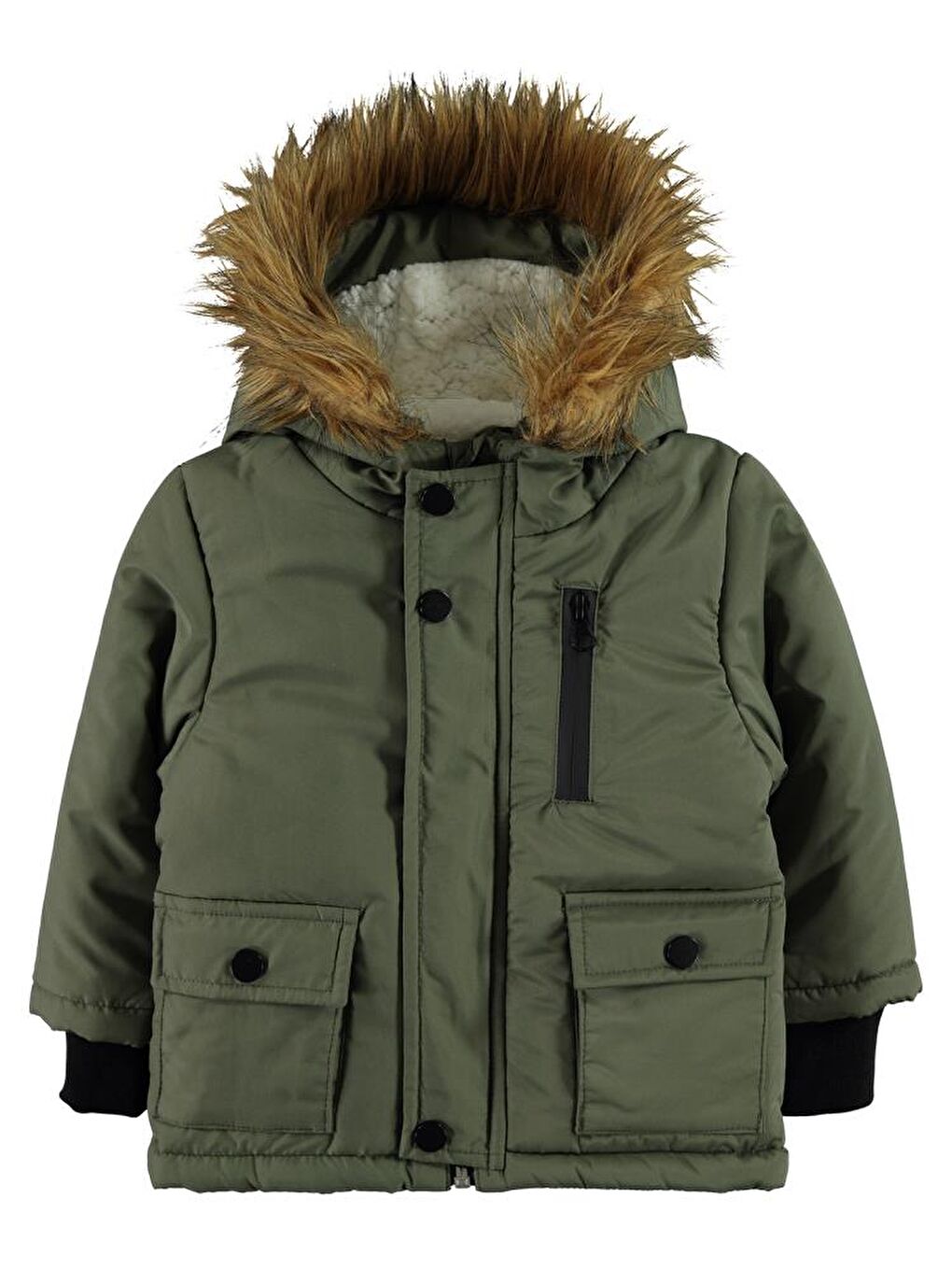 Haki Baby Kürklü 6-18 Ay Mont