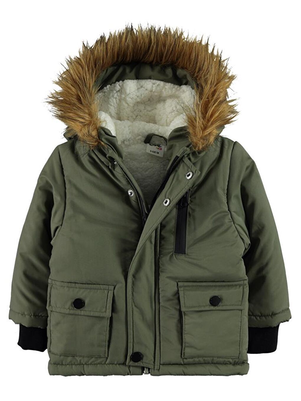 Haki Baby Kürklü 6-18 Ay Mont-2