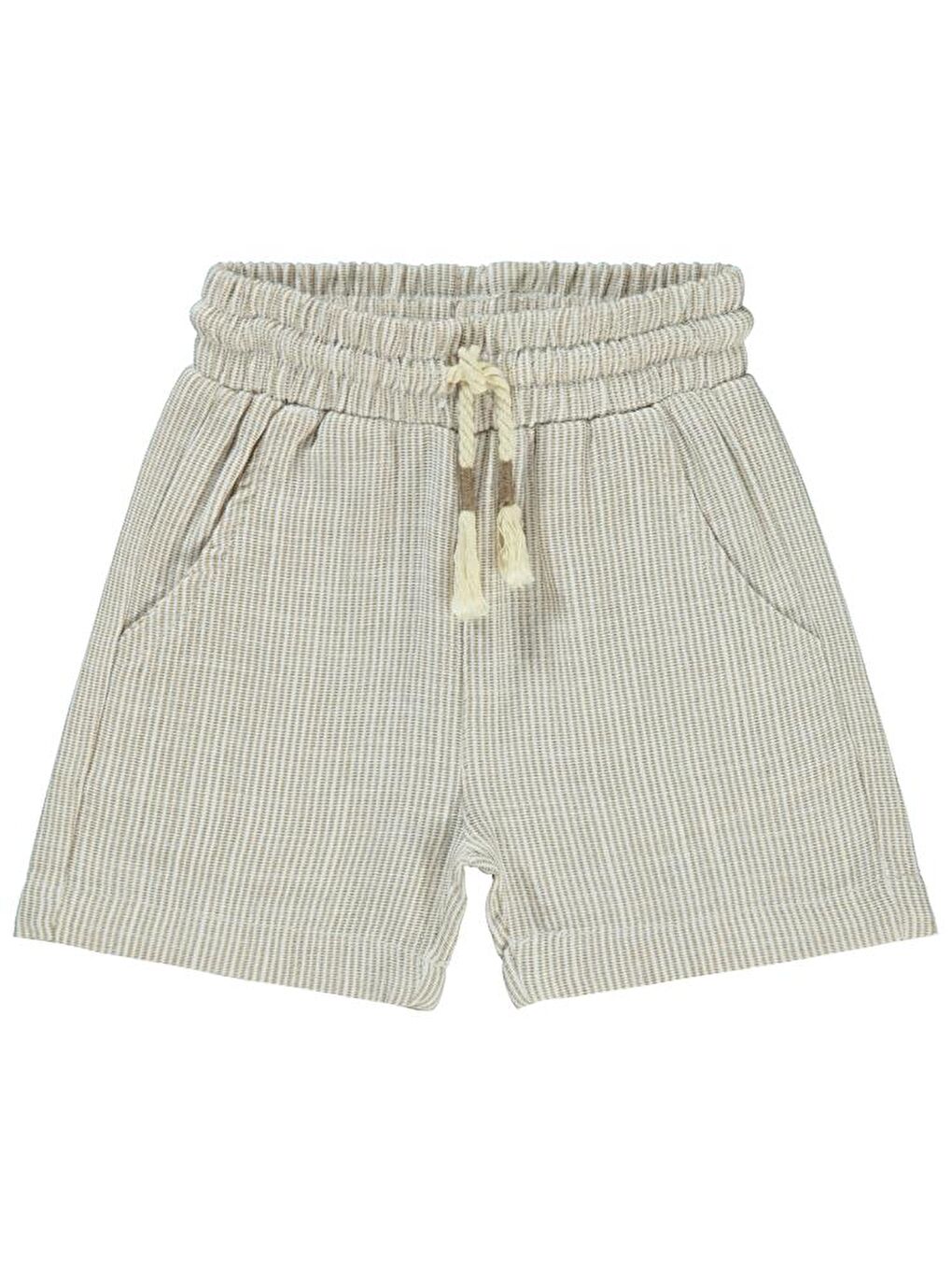 Bej Baby Çizgili 6-18 Ay Şort-1