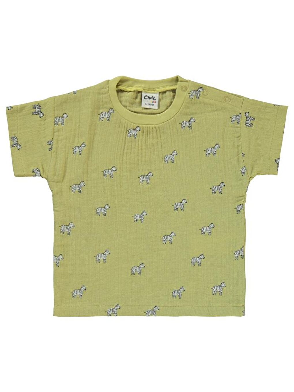 Yeşil Baby Zebra Baskılı 6-18 Ay Takım-1