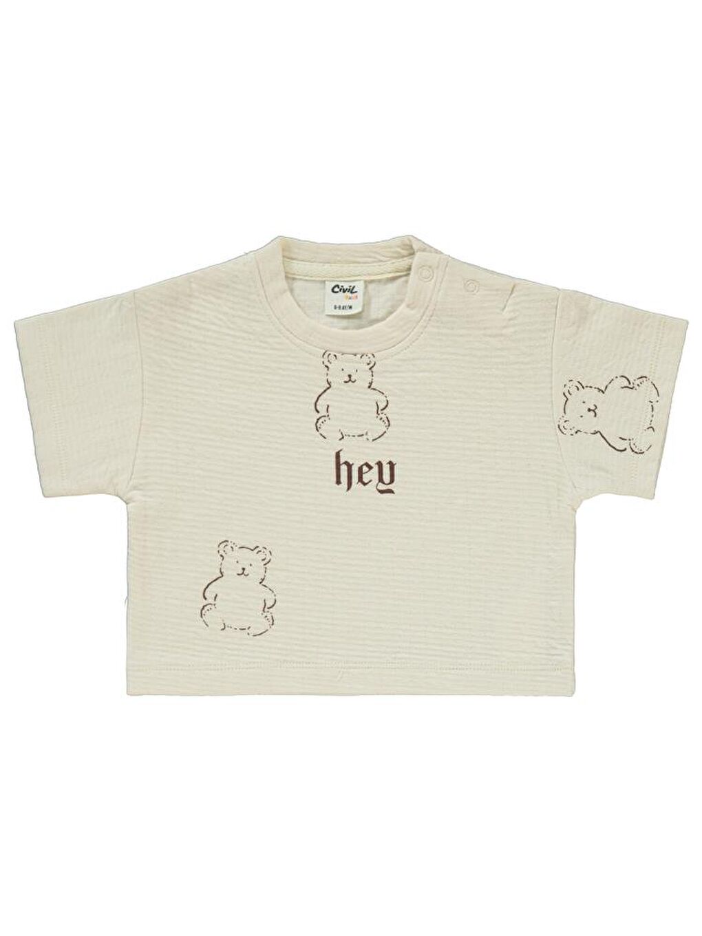 Bej Baby Ayıcık Baskılı 6-18 Ay Takım