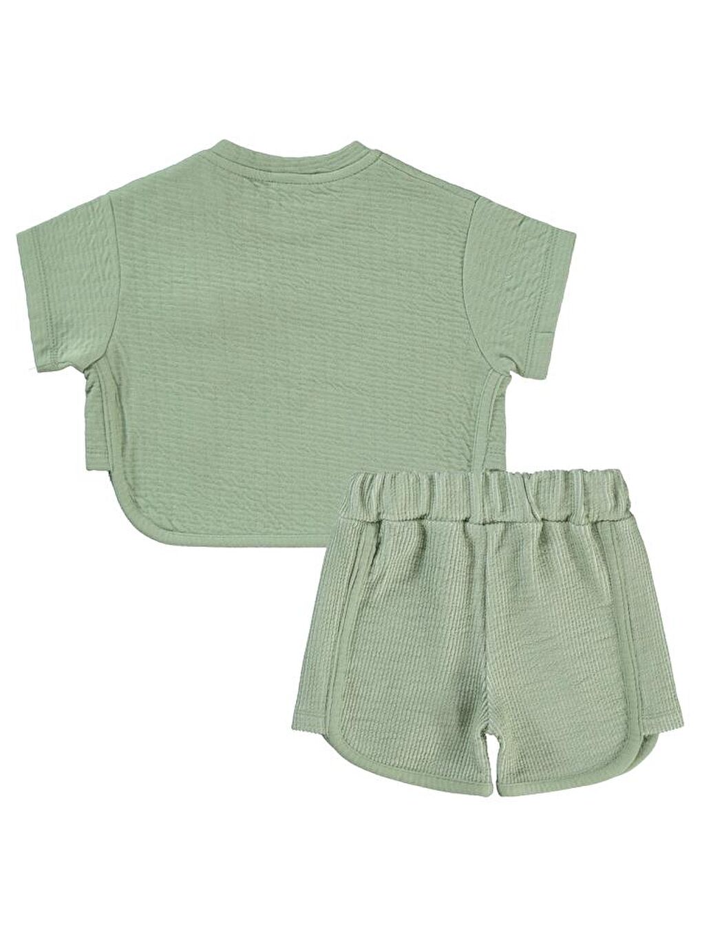 Haki Baby Düğme Detaylı 6-18 Ay Takım-1