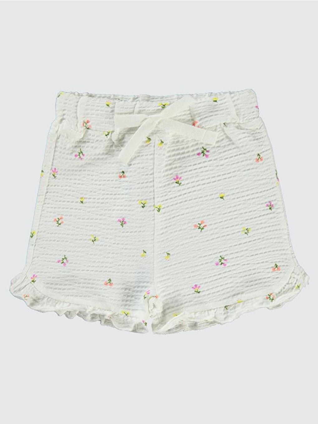Ekru Baby Mini Renkli Çiçek Empirme 6-18 Ay Şort