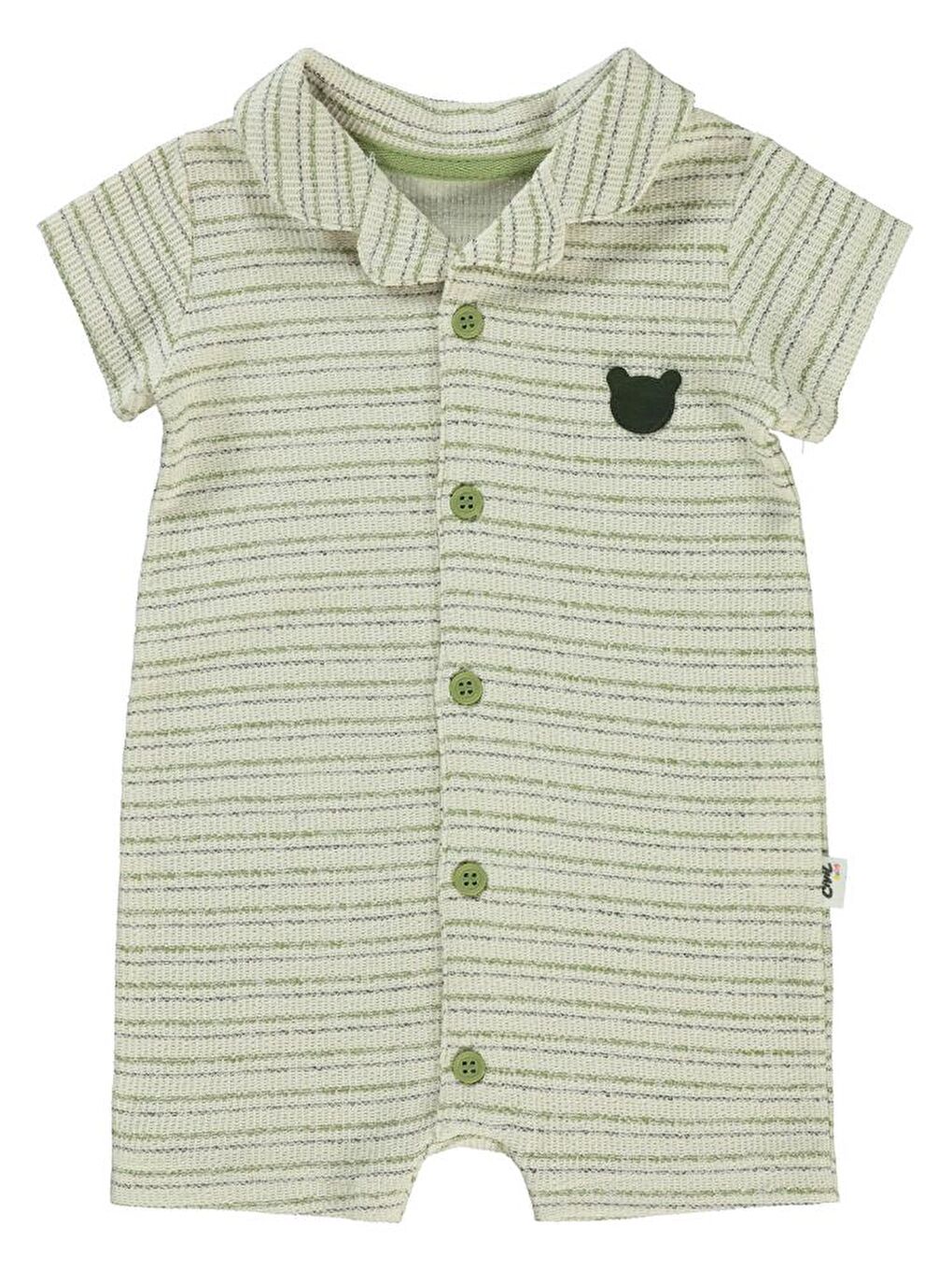Ekru Baby Çizgili 6-18 Ay Tulum-1