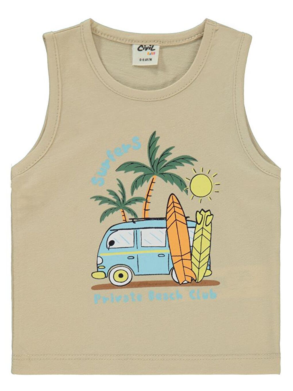 Bej Baby Surfers Baskılı 6-18 Ay Takım-1