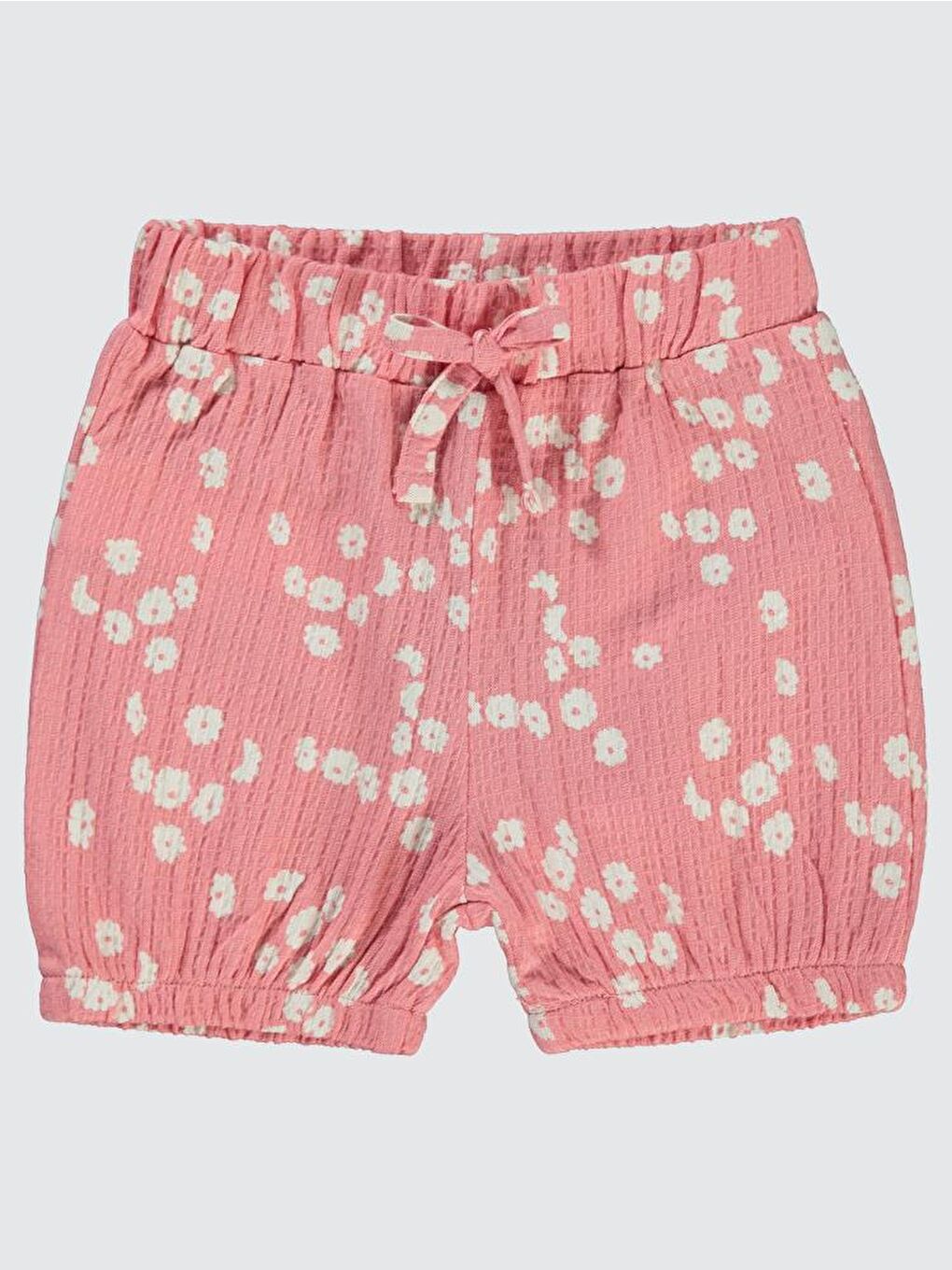 Pembe Baby Çiçek Desenli 6-18 Ay Şort