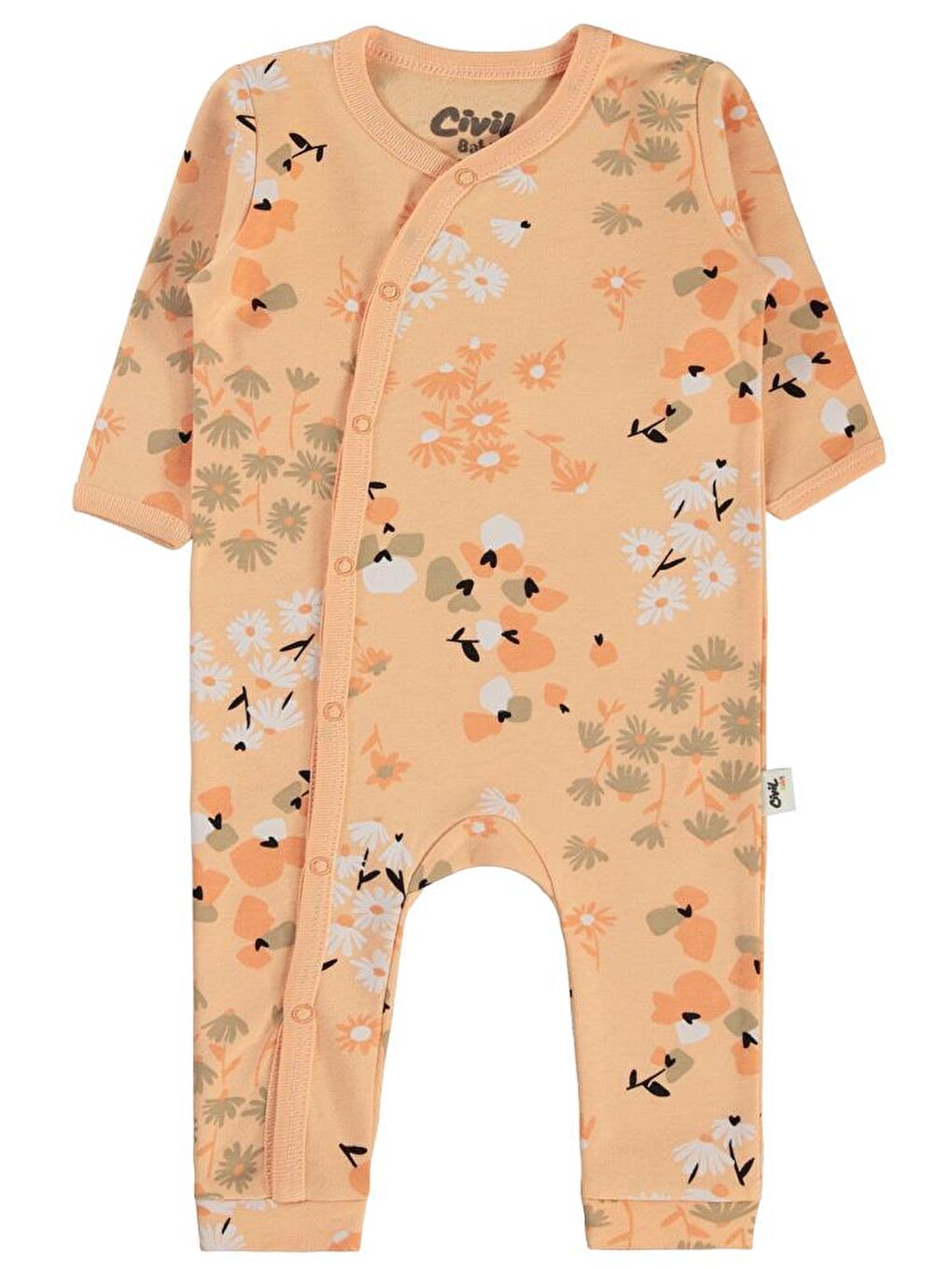 Pembe Baby Flowery Baskılı 3-9 Ay Tulum-3