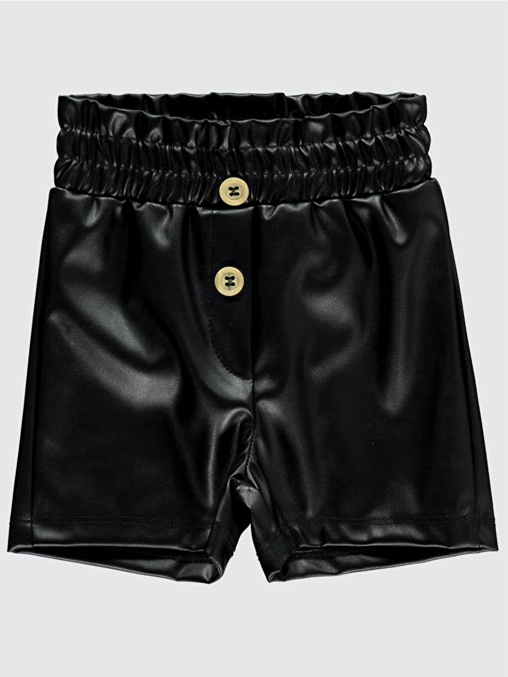 Siyah Baby Deri Düz 9-18 Ay Şort-1