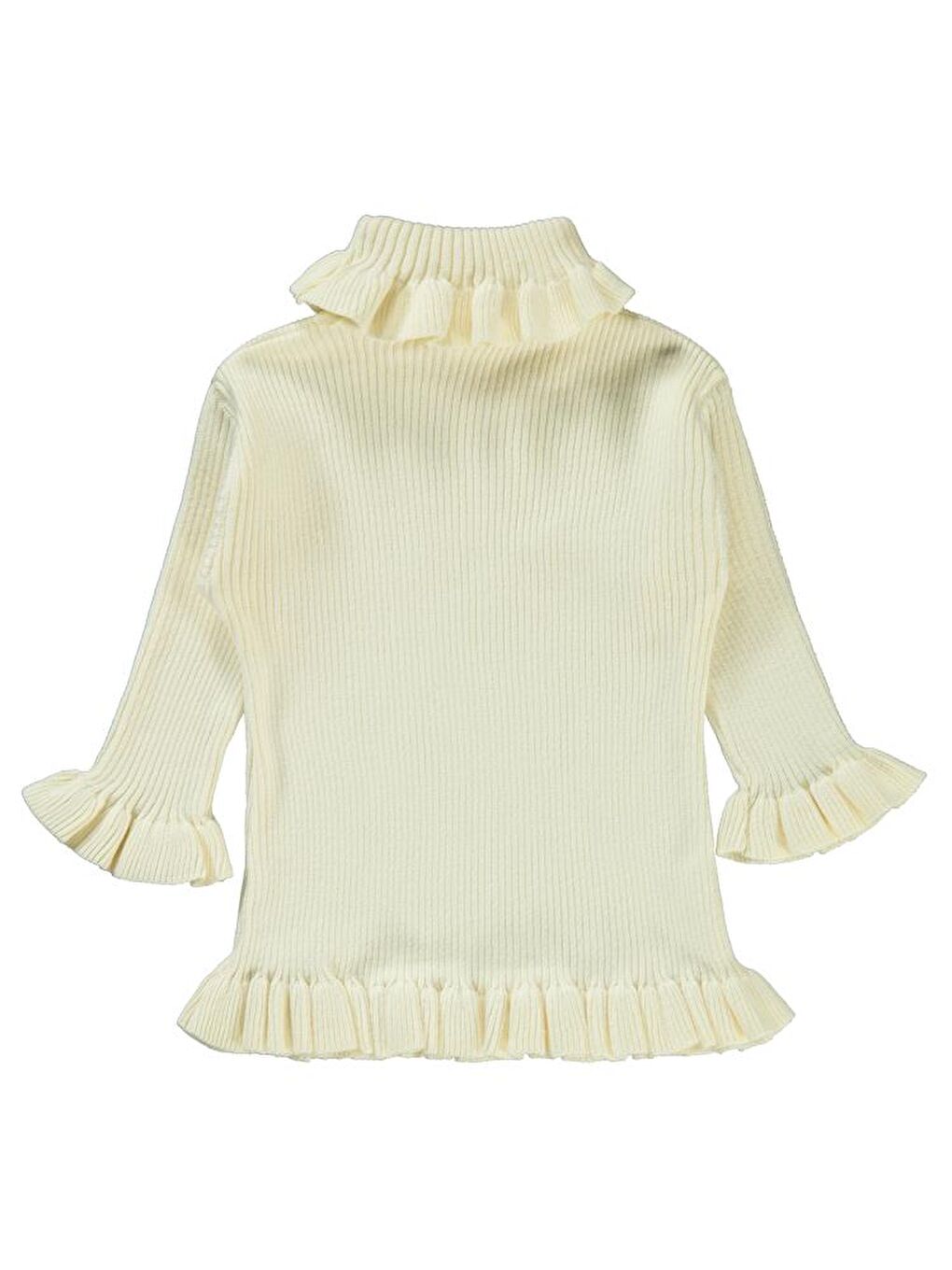 Ekru Baby Yaka Tor Ve Full Pileli 6-18 Ay Kazak-1