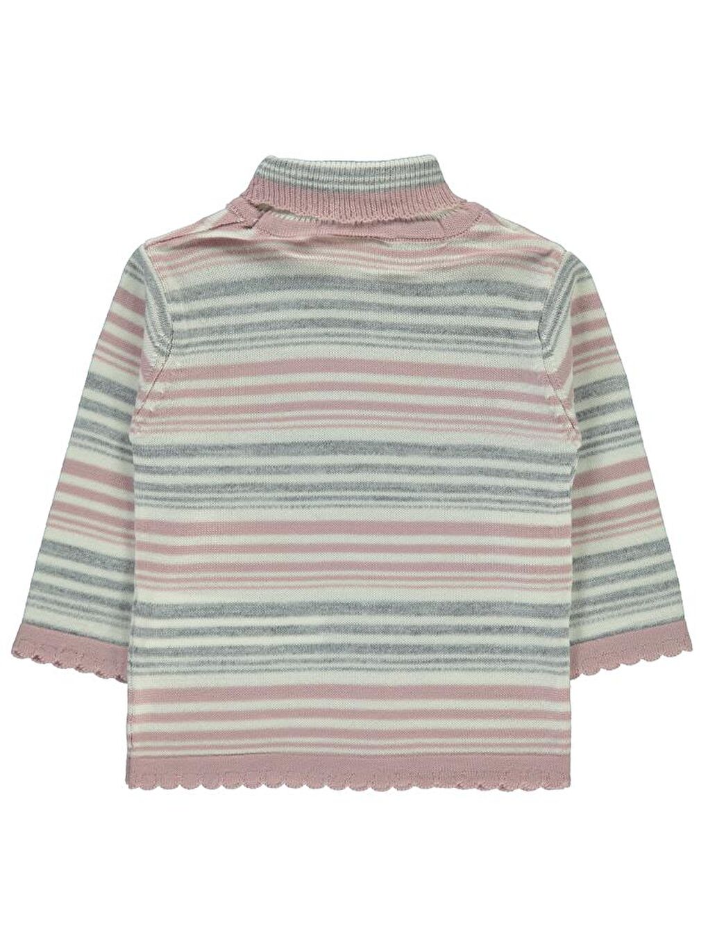 Pembe Baby Boğazlı Çizgili 6-18 Ay Kazak-1