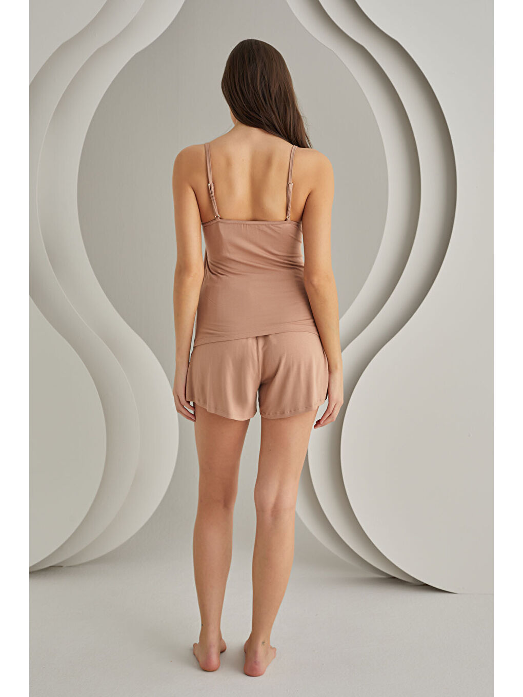 Bej Vizon Ten Rengi Weekend Bra Form Şort Takım-2