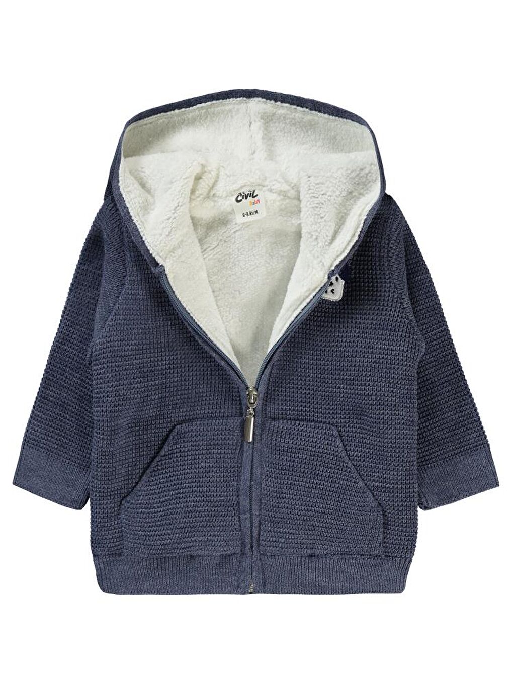 İndigo Baby Köpek Nakışlı Velsoftlu 6-18 Ay Hırka