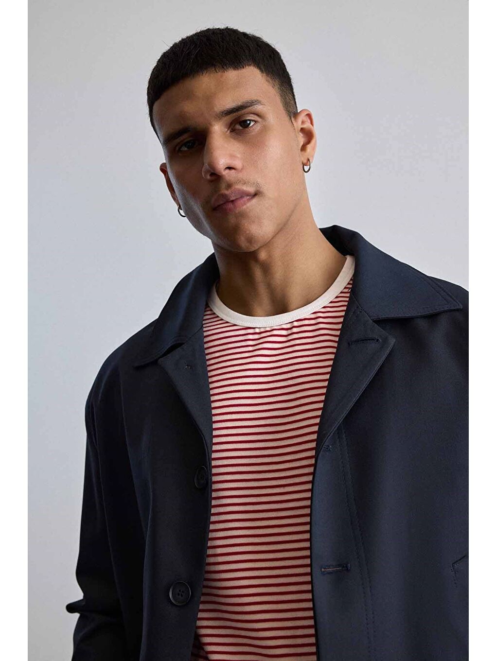 Erkek Smart Casual Relaxed Fit Düğmeli Ceket Lacivert-3