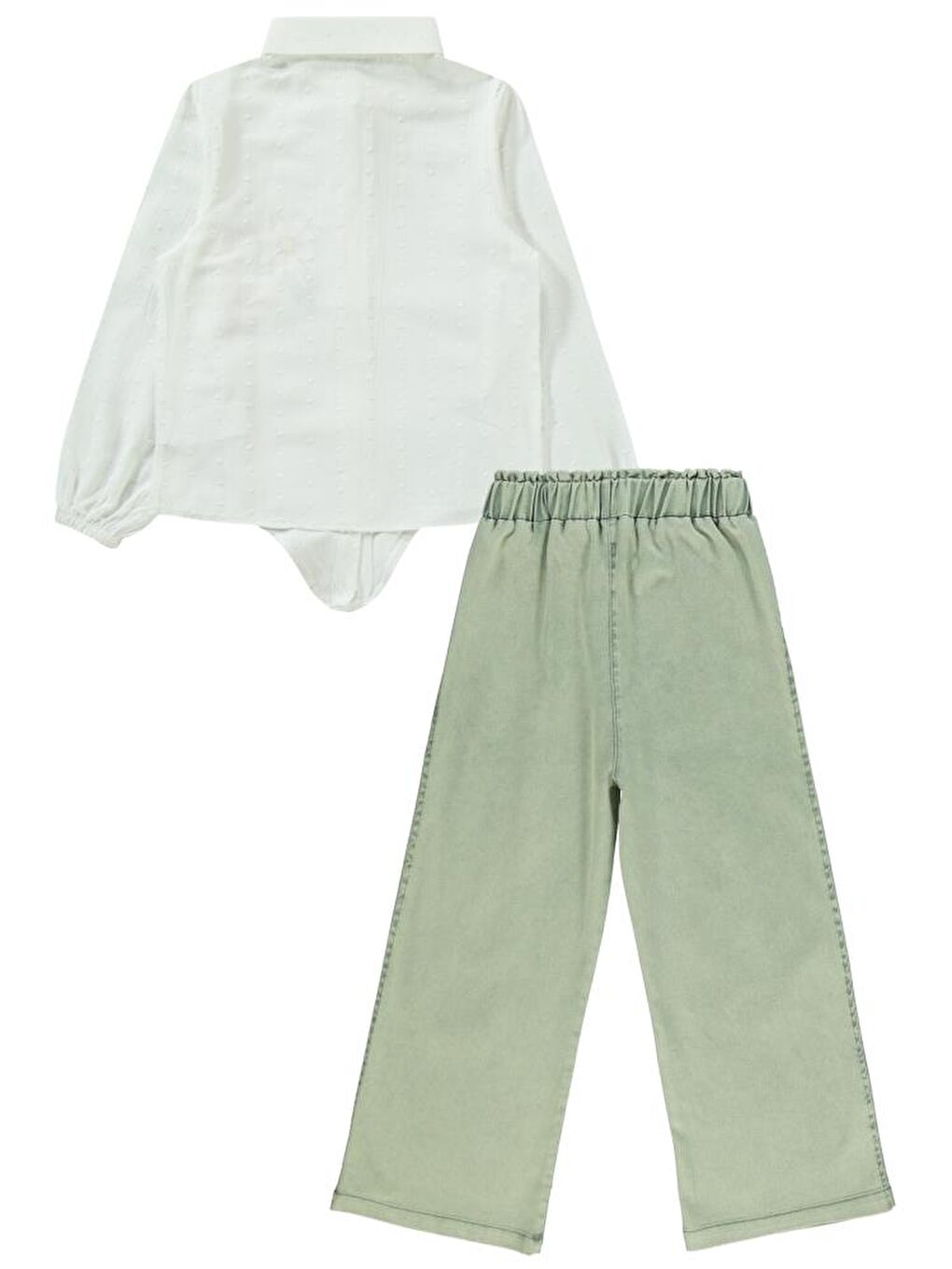 Ekru Girls Robası Çiçek Baskılı 6-9 Yaş Takım-1