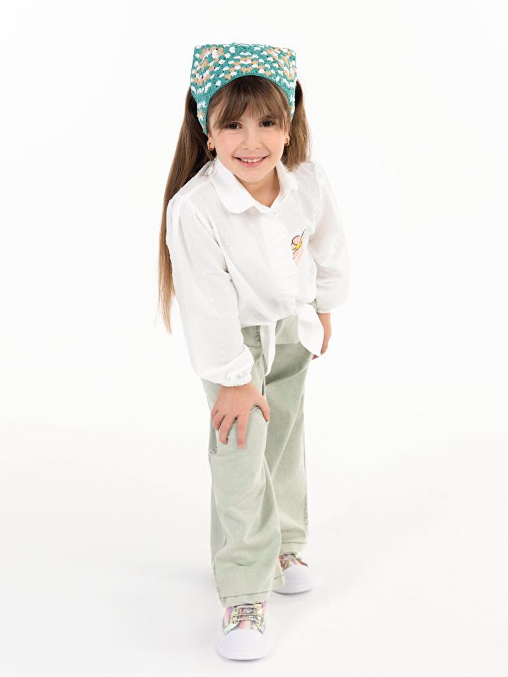 Ekru Girls Robası Çiçek Baskılı 6-9 Yaş Takım-2