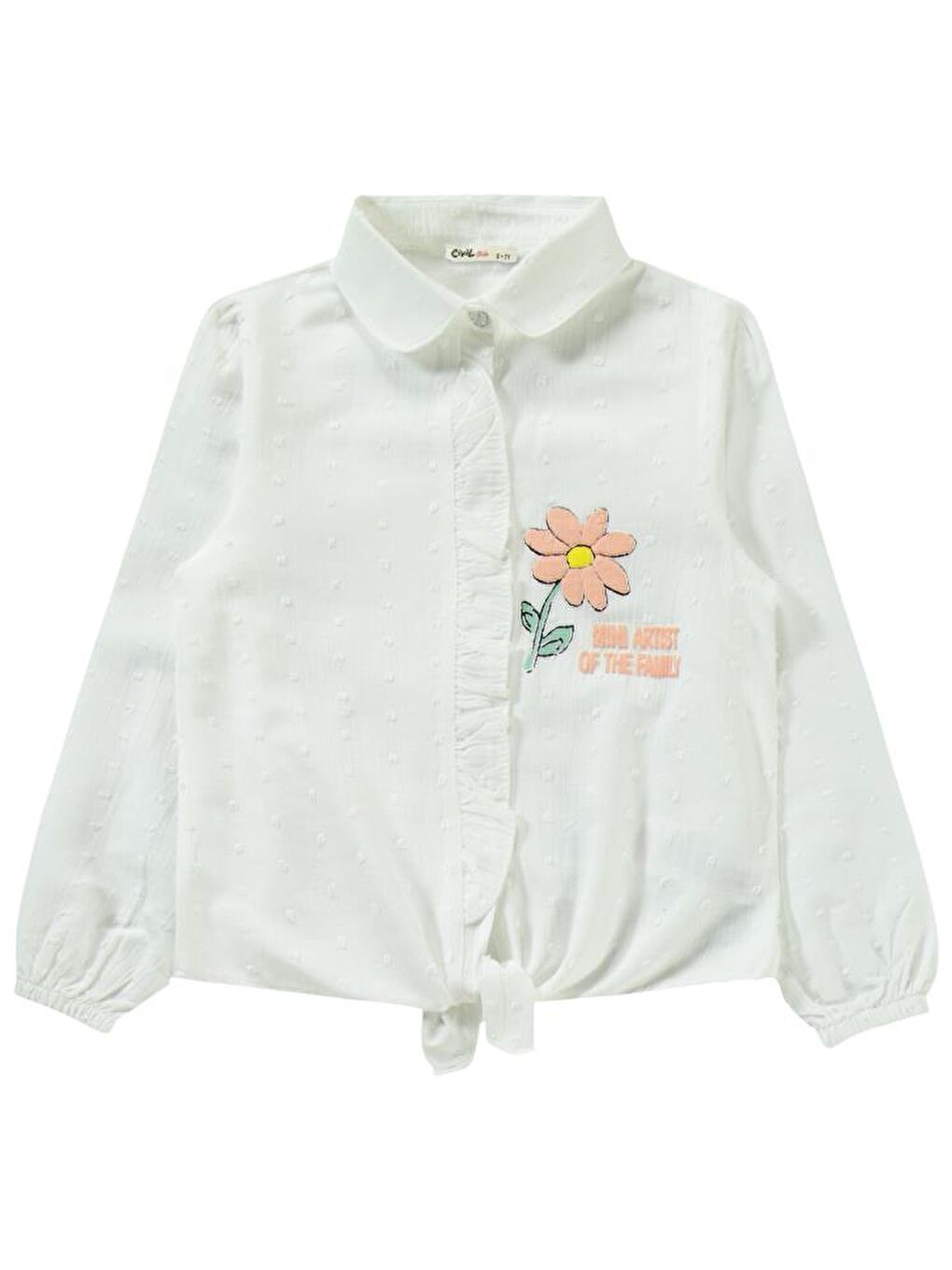 Ekru Girls Robası Çiçek Baskılı 6-9 Yaş Takım-5