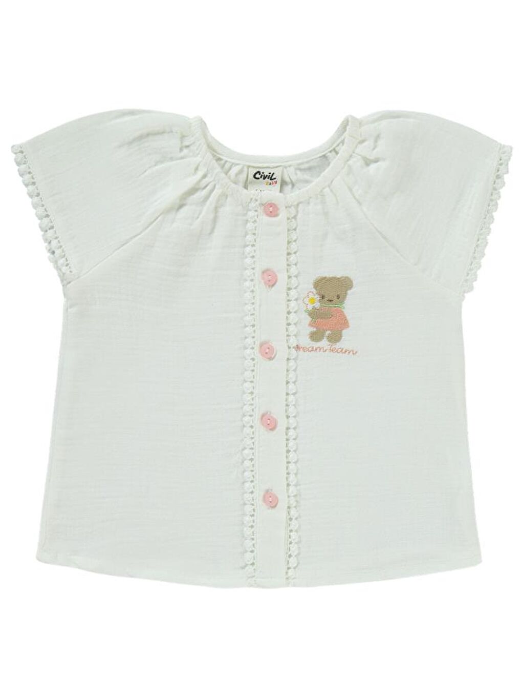 Ekru Baby Ayıcık Nakışlı 6-18 Ay Takım-2