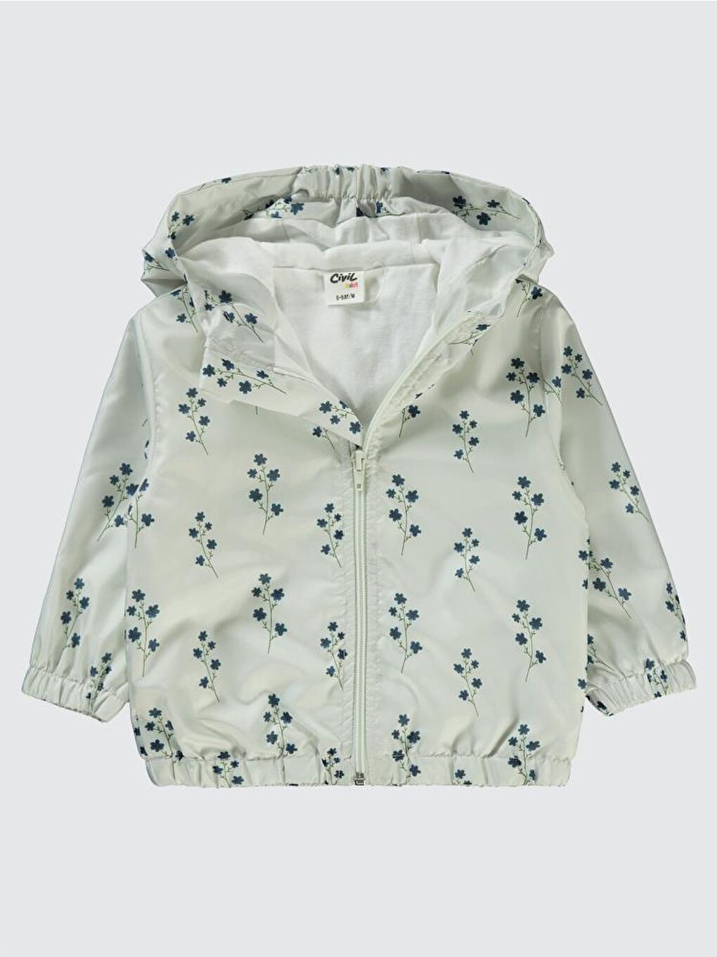 Ekru Baby Çıtır Çiçek Empirmeli 6-18 Ay Yağmurluk-1