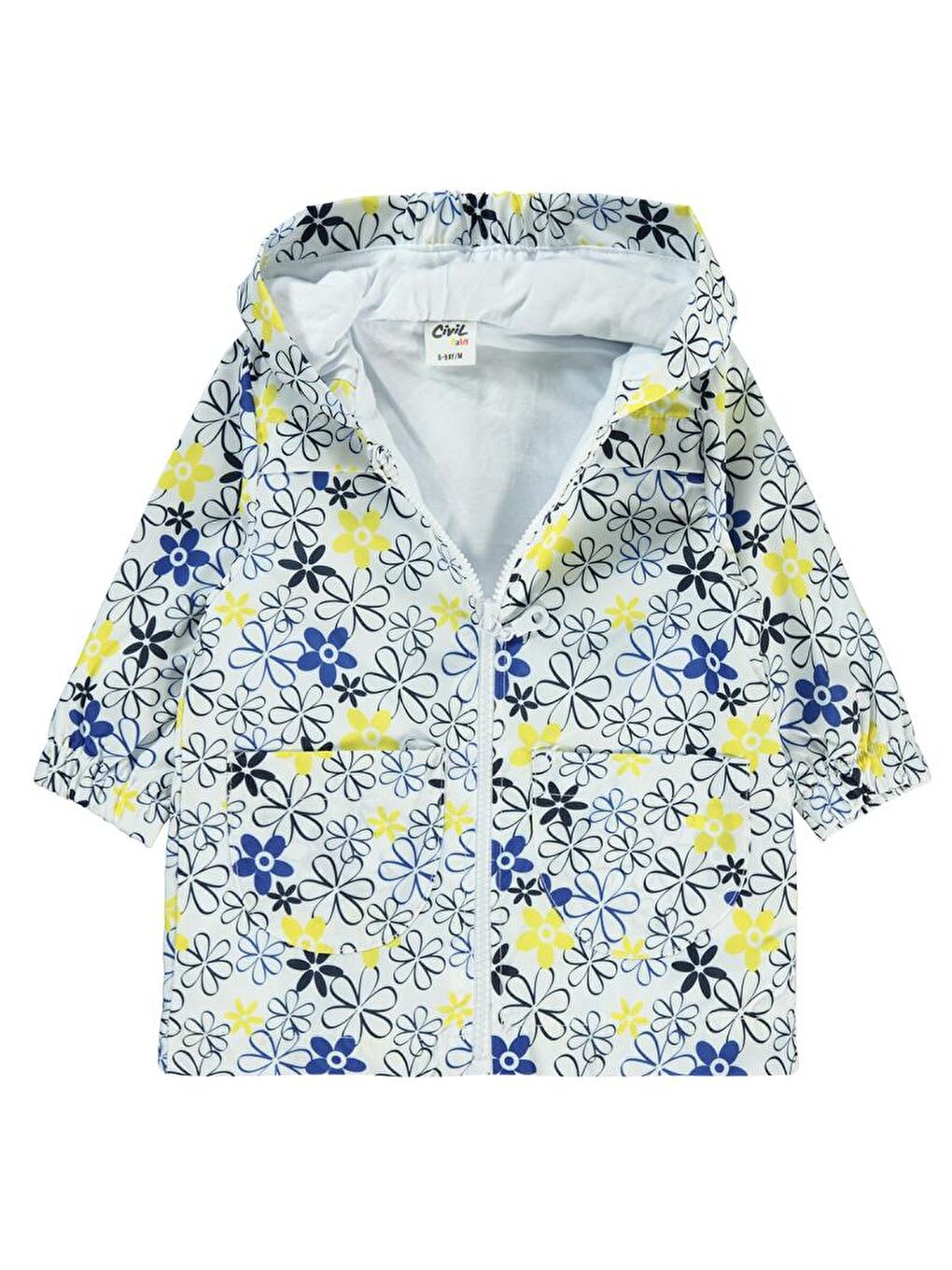 Beyaz Baby Çiçek Empirmeli 6-18 Ay Yağmurluk-2