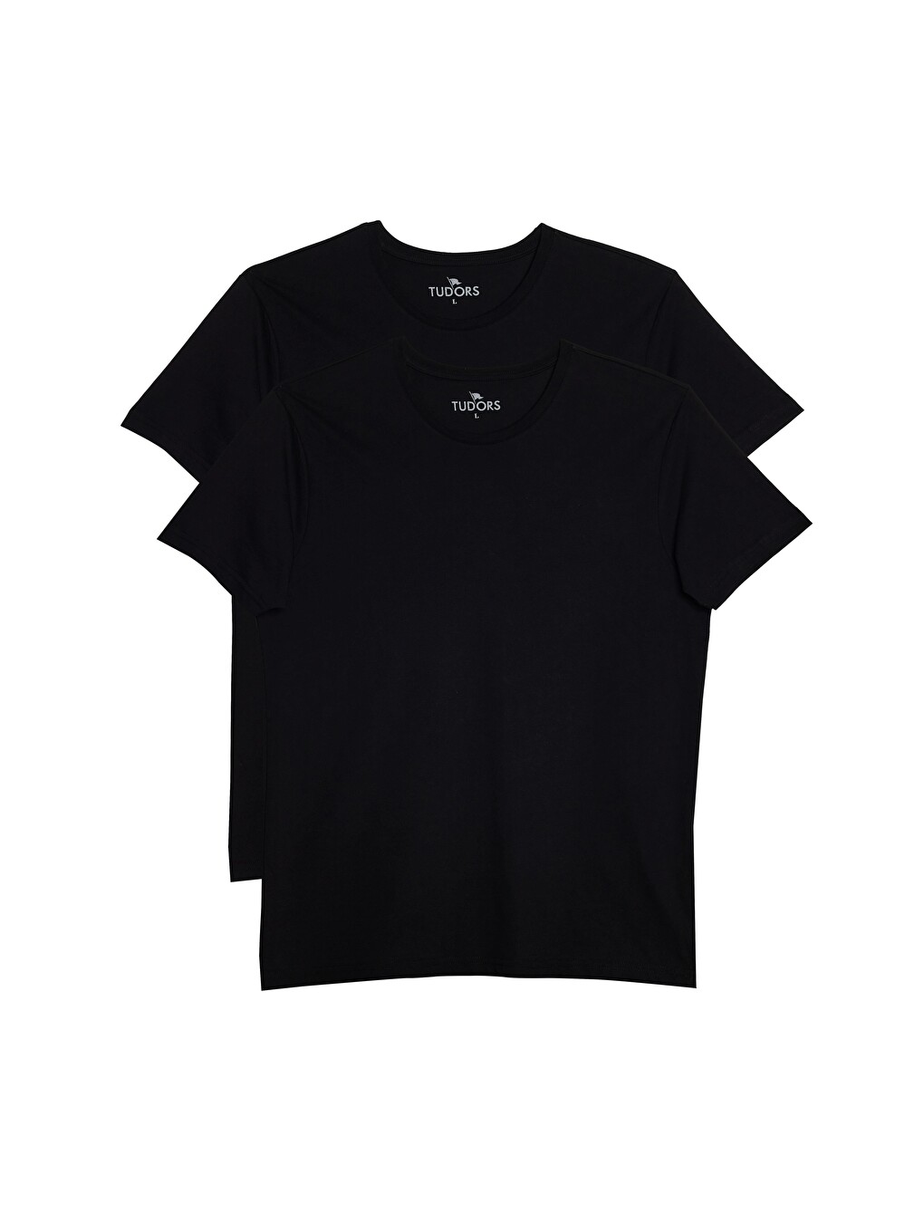Unisex 2'li Paket Siyah Slim Fit Dar Kesim %100 Pamuk Bisiklet Yaka Tişört