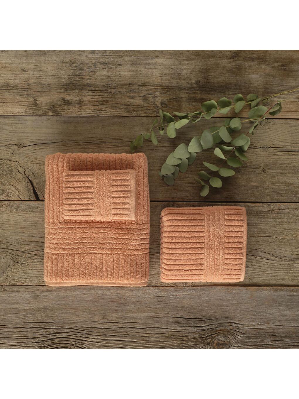 Pembe %100 Pamuk Geo Banyo Havlusu Somon-2